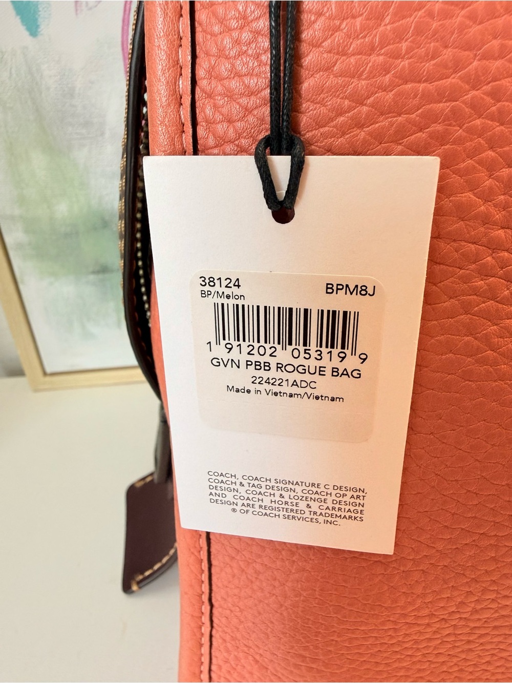Rare Authentic COACH 1941 ROGUE 30 MELON & Oxblood Purse - Picture 3 of 16